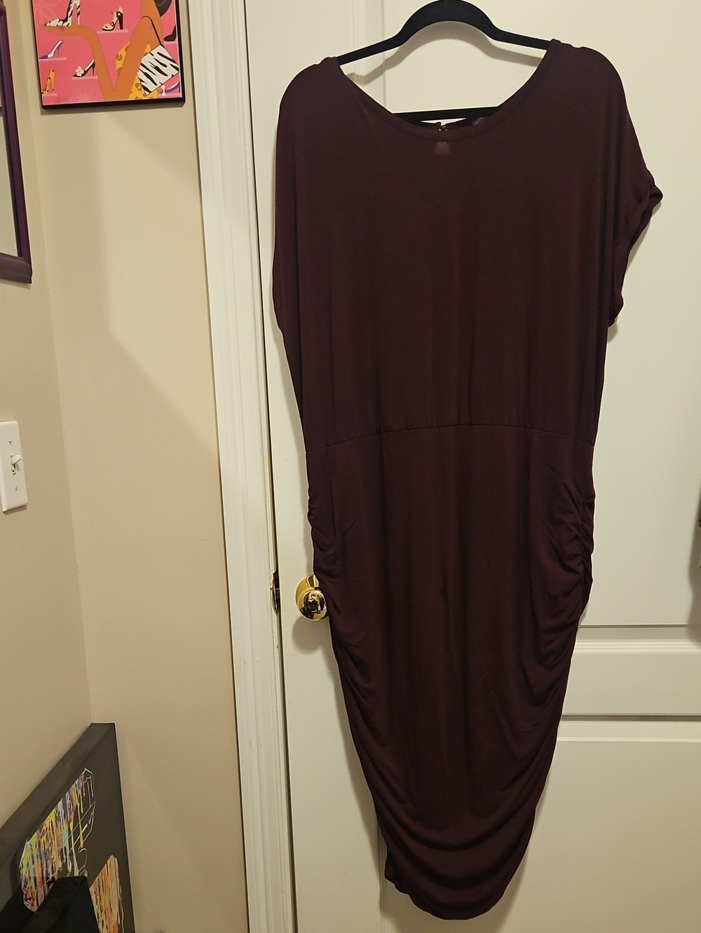 Vince Camuto Ruched Midi Dress - Deep Plum SZ 3X